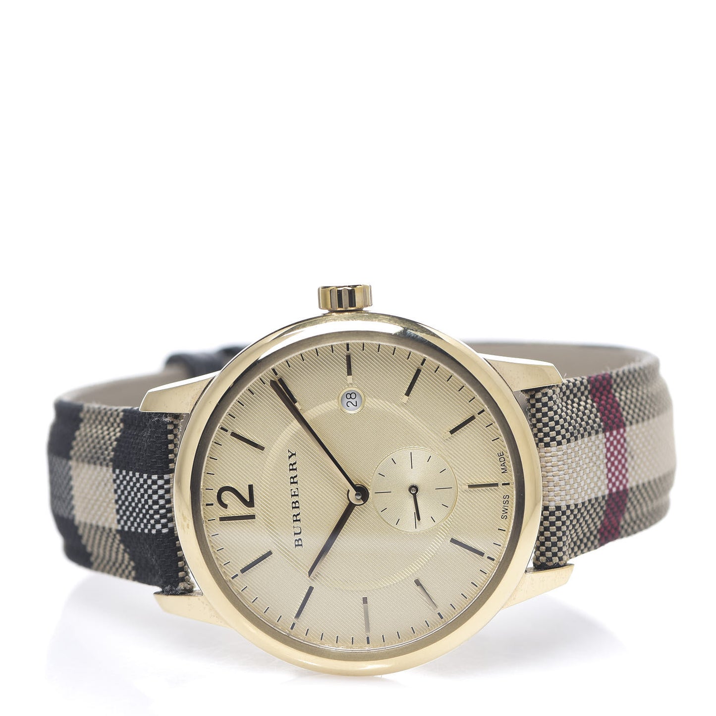 Stainless Steel Calfskin 40mm Quartz Watch Beige BU10001