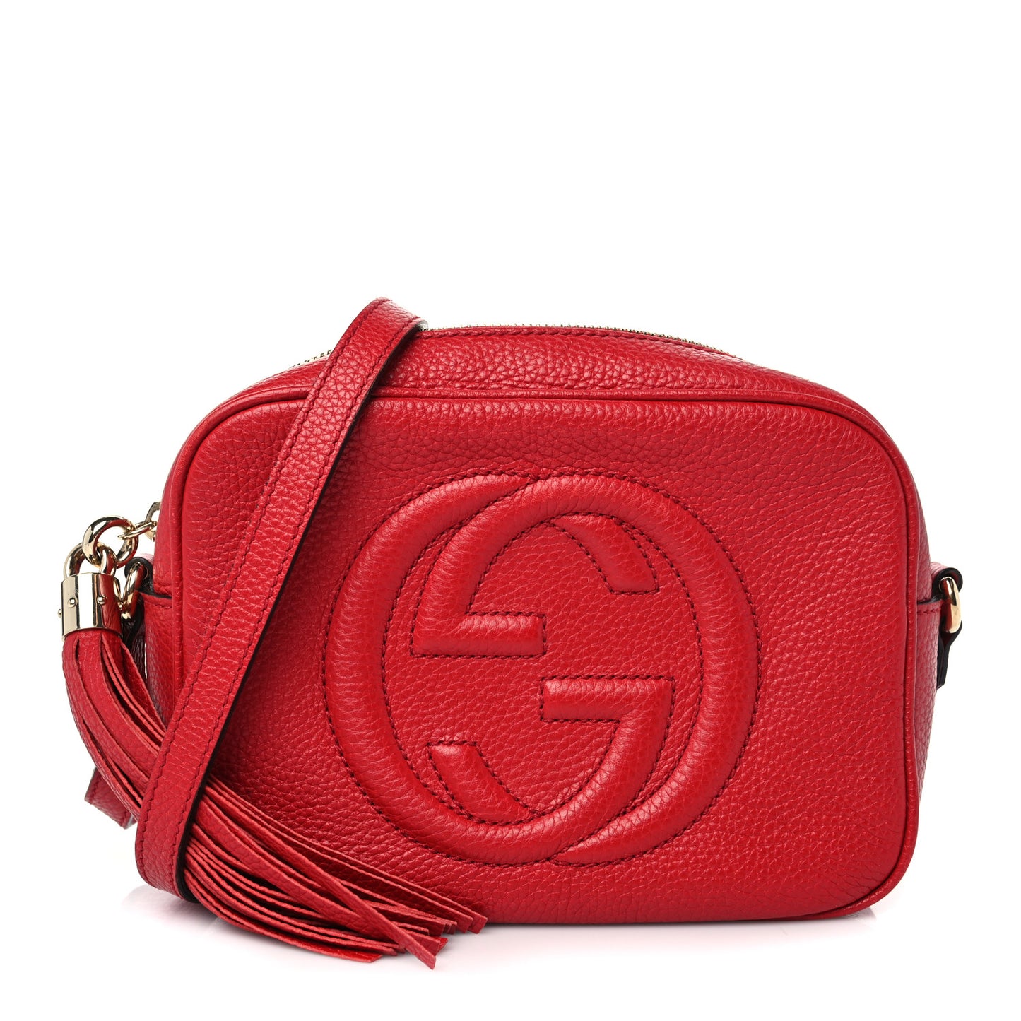 Pebbled Calfskin Small Soho Disco Bag Tabasco Red