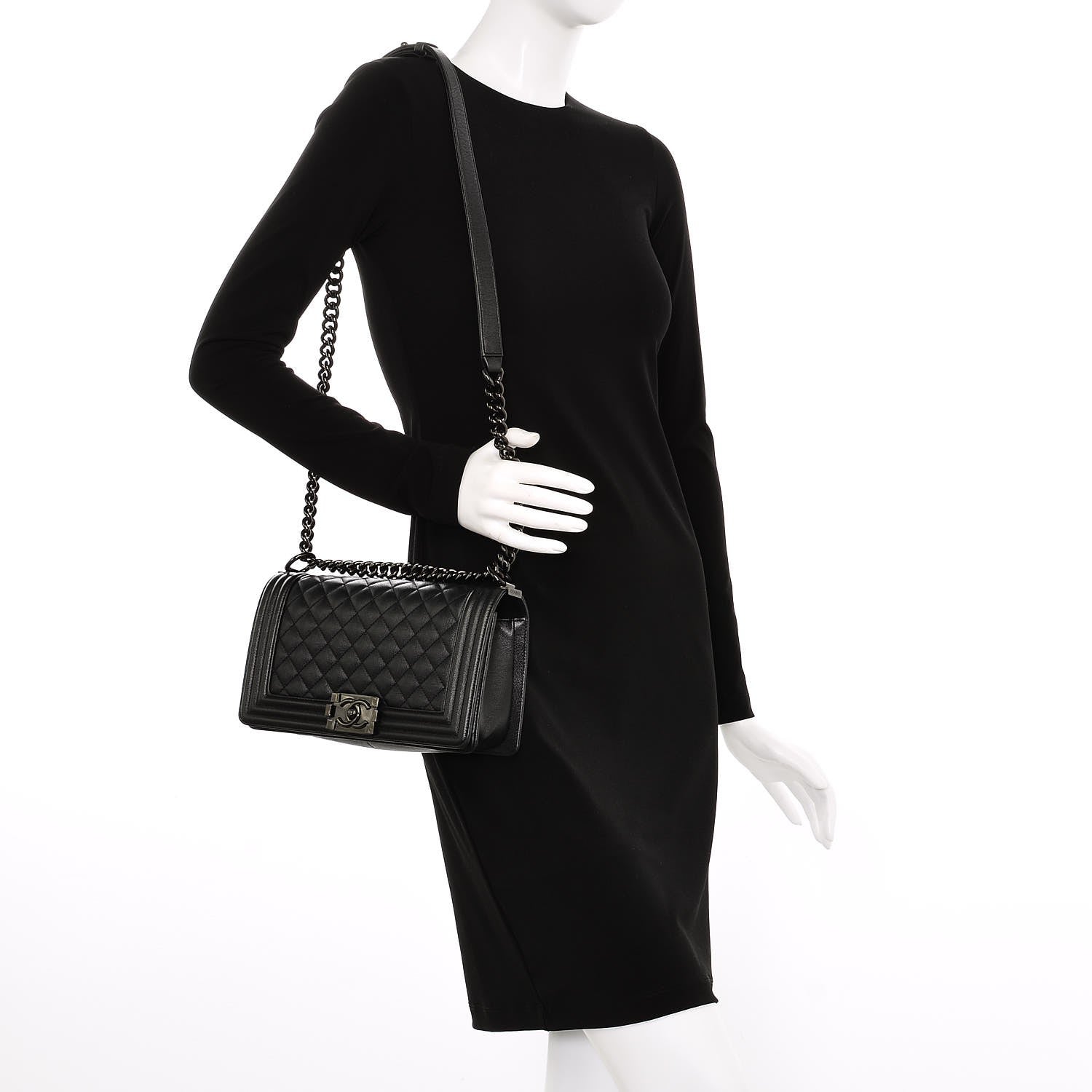 Chanel Caviar Quilted Medium Boy Flap So Black 2 of 8