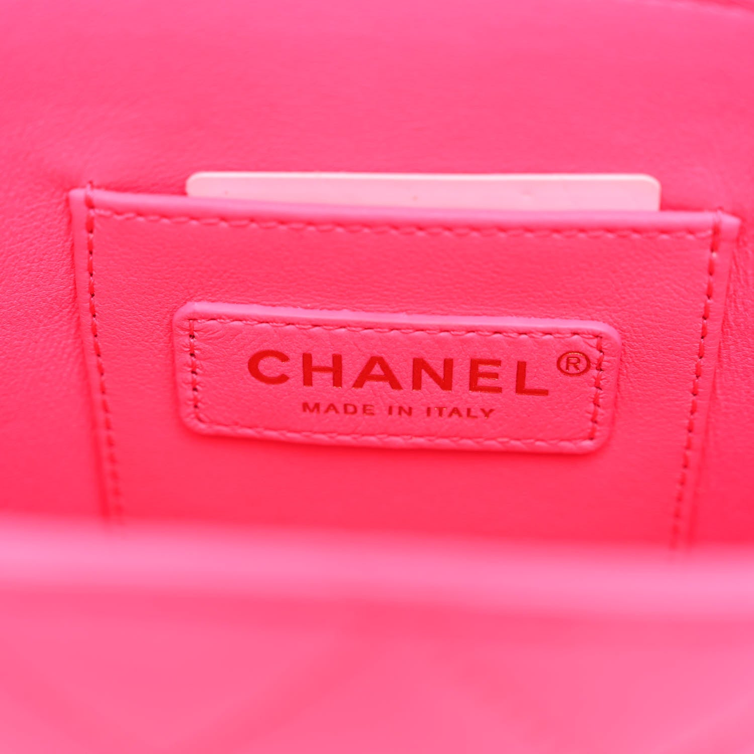 Chanel Patent Quilted CC Vani-Tea Case With Chain Neon Pink 6 of 9