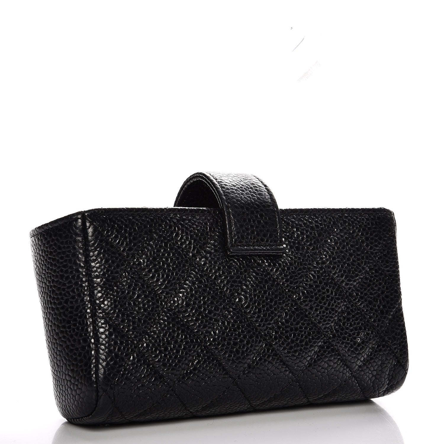 Chanel Caviar Quilted Mini Phone Holder Clutch Black 3 of 8