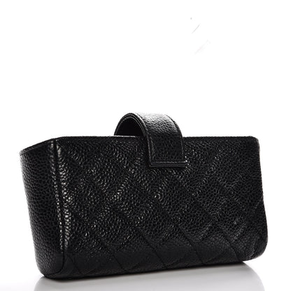 Chanel Caviar Quilted Mini Phone Holder Clutch Black 3 of 8