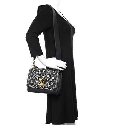 Louis Vuitton Calfskin Since 1854 Embroidered Twist MM Black 2 of 10