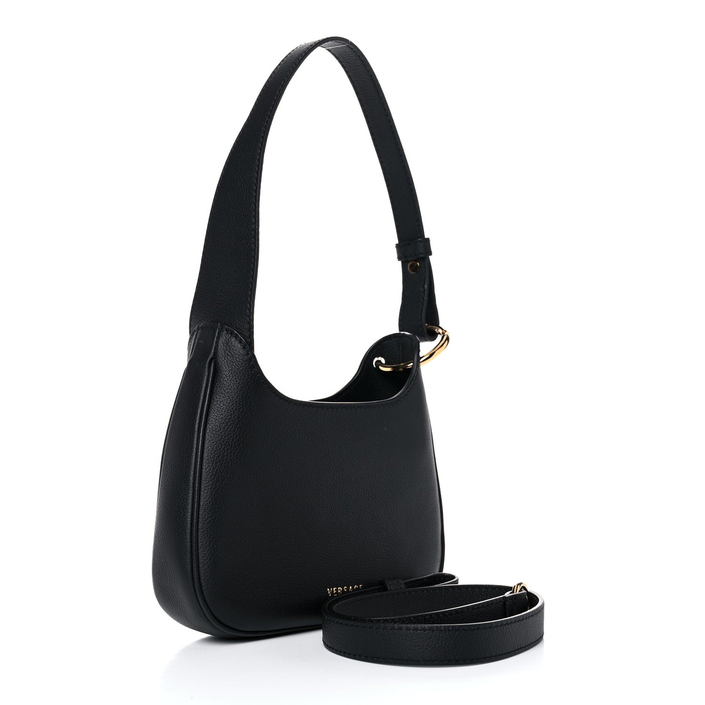 Calfskin La Medusa Small Hobo Crossbody Black