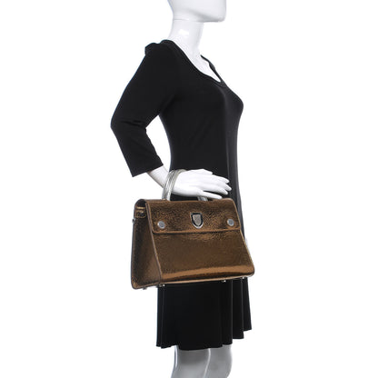 Christian Dior Metallic Calfskin Medium Diorever Flap Bronze 2 of 9