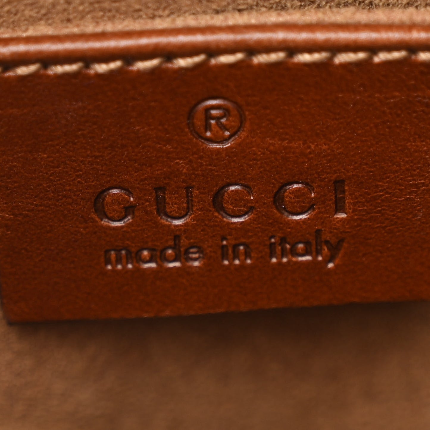 GG Supreme Monogram Cuoio Toscano Mini Chain Shoulder Bag Beige Ebony Cuir