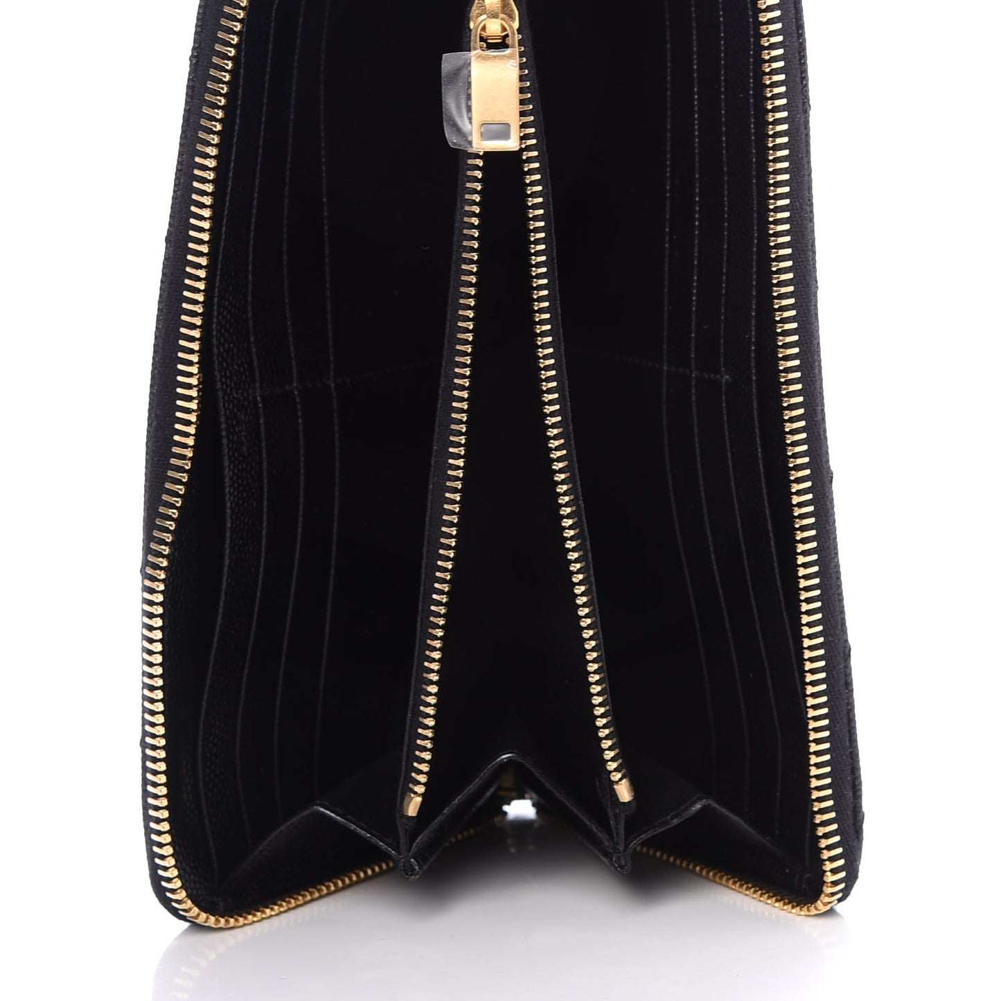 Grain De Poudre Matelasse Chevron Monogram Zip Around Wallet Black