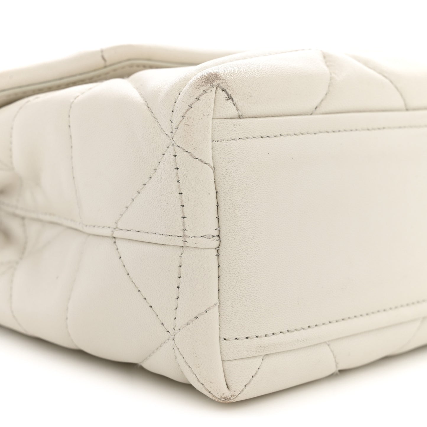 Nappa Triangle Stitched Small Spectrum Bag White