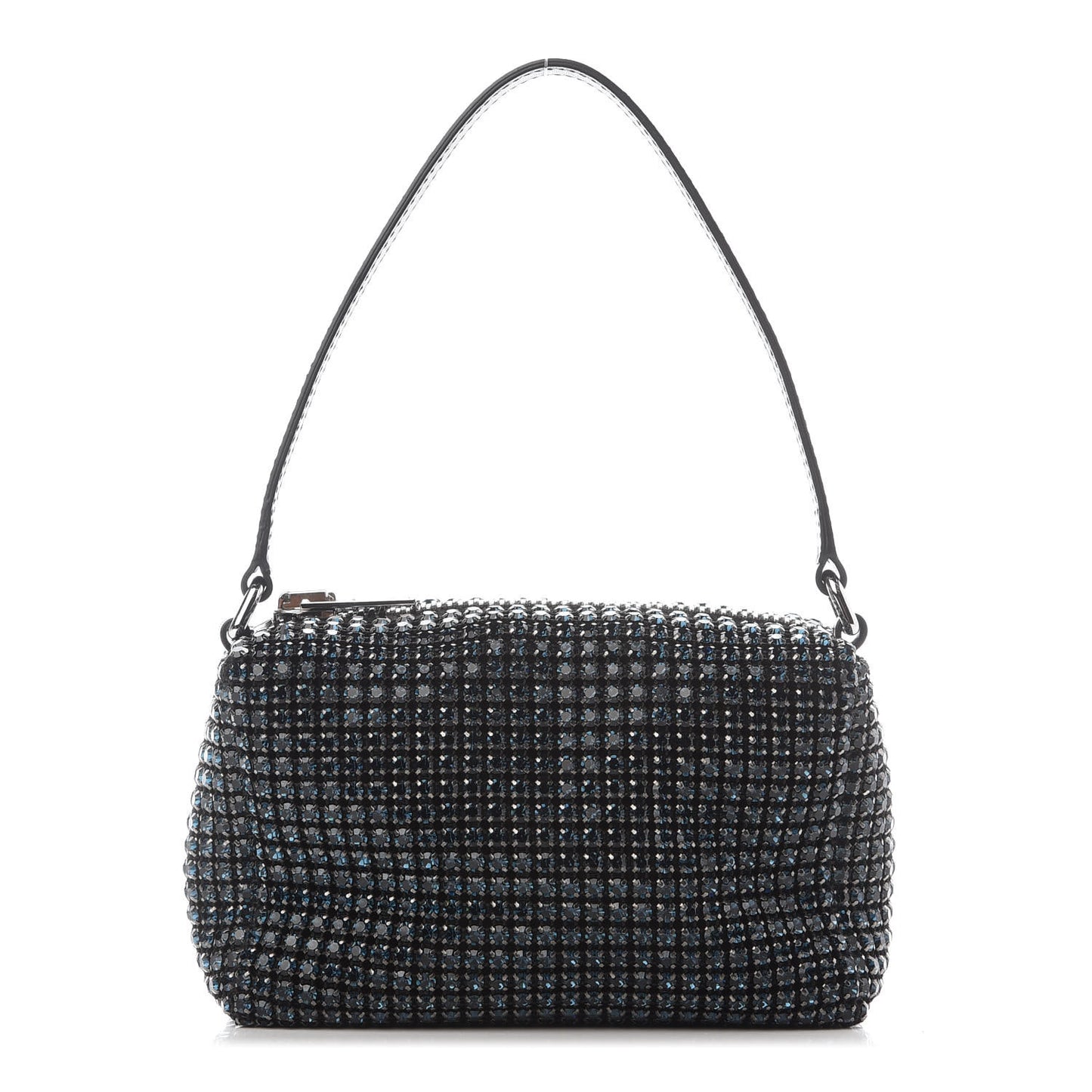 Mesh Crystal Rhinestone Mini Heiress Pouch Navy