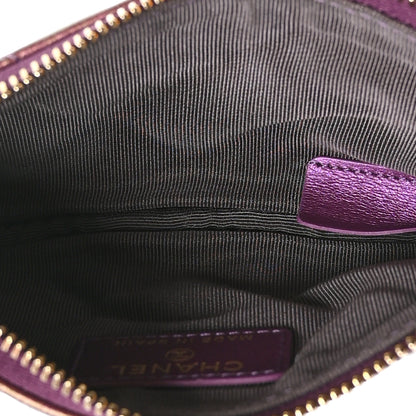 Chanel Iridescent Lambskin Quilted Small Cosmetic Case Purple 5 of 7