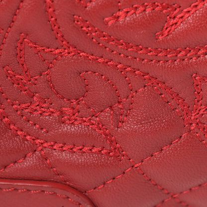 Versace Barocco Quilted Nappa Altea Vanitas Satchel Red 13 of 22