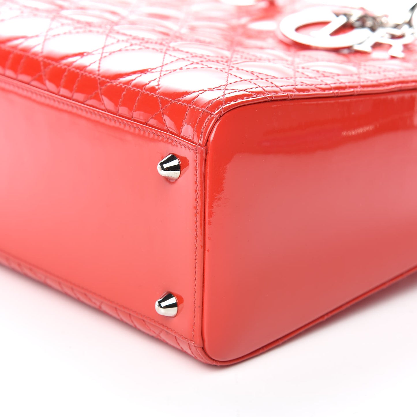 Patent Cannage Large Lady Dior Red