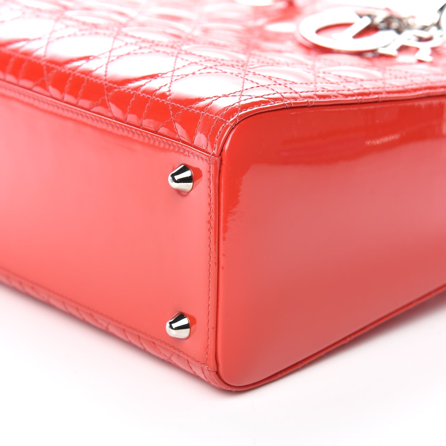 Christian Dior Patent Cannage Large Lady Dior Red 6 of 14