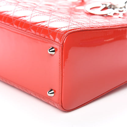 Christian Dior Patent Cannage Large Lady Dior Red 6 of 14