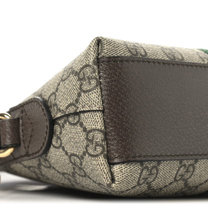 Gucci GG Supreme Monogram Textured Dollar Calfskin Web Small Ophidia Dome Shoulder Bag Beige Ebony New Acero 9 of 12
