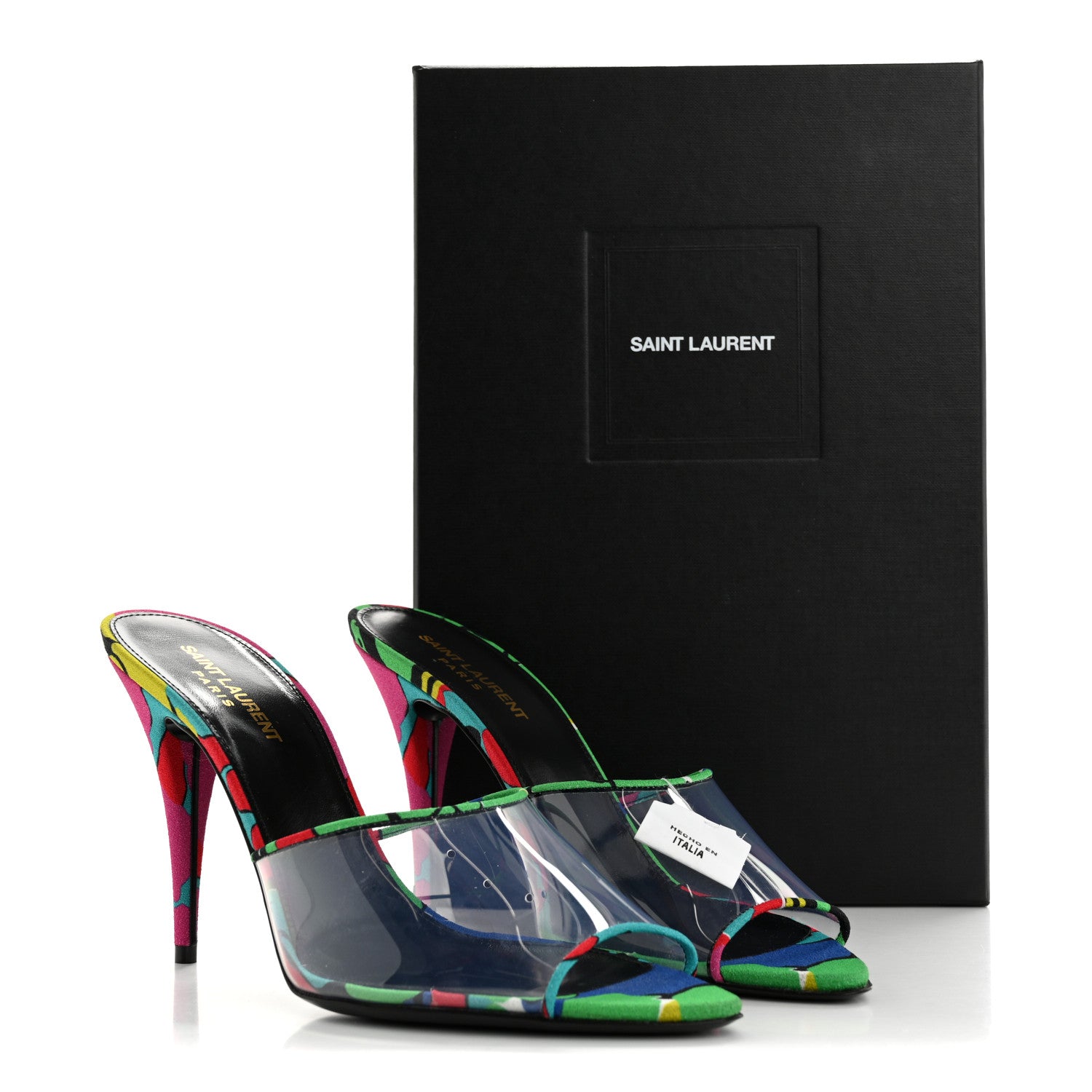 Saint Laurent Transparent Ibiza Flower Gippy 95 Mule Sandals 40 Multicolor 9 of 9