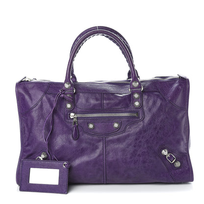 Balenciaga Agneau Giant 12 Silver Hardware Work Dark Violet 1 of 10