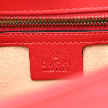 Gucci Calfskin Matelasse Small GG Marmont Top Handle Shoulder Bag Hibiscus Red 6 of 11