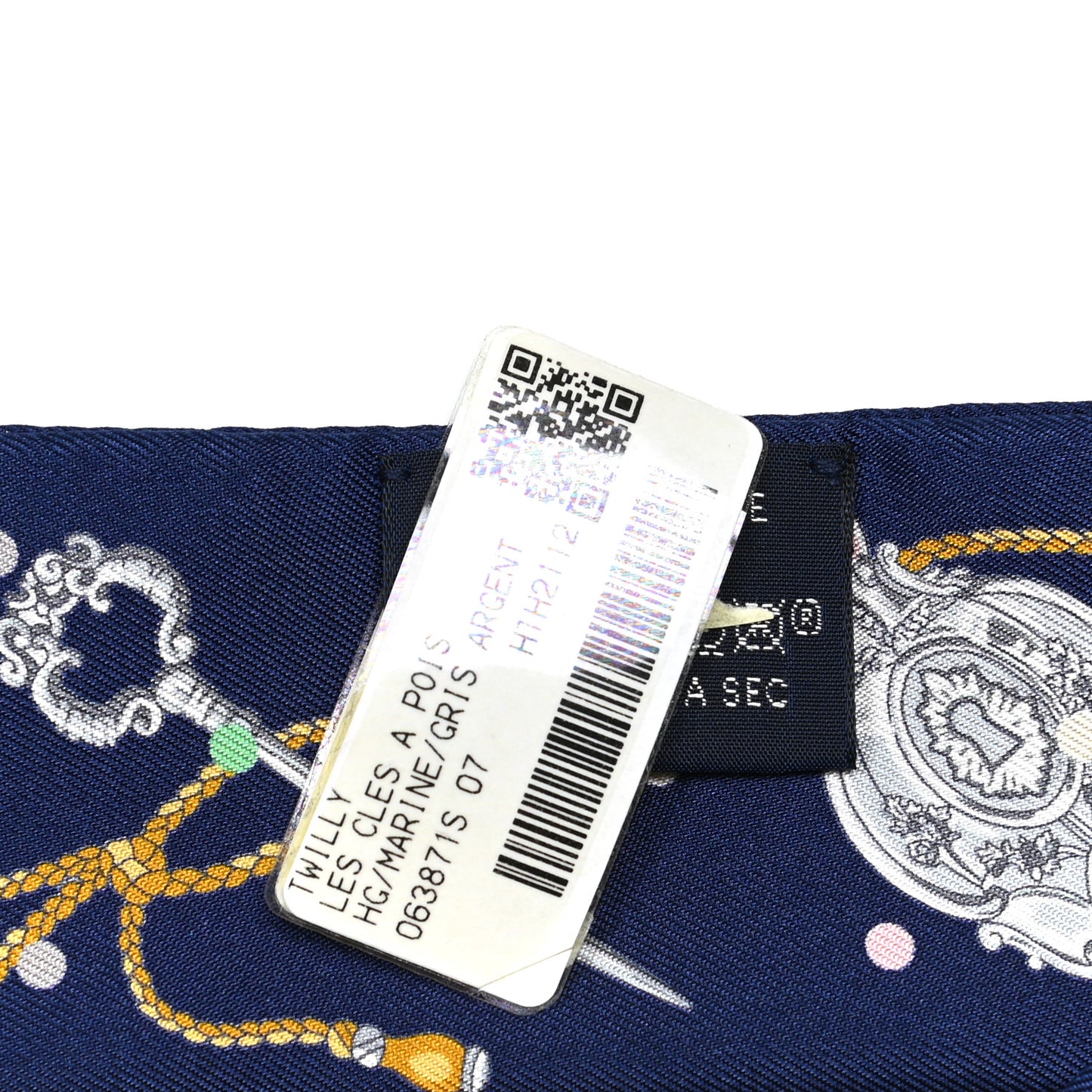 Silk Les Cles A Pois Twilly Marine Gris Argent