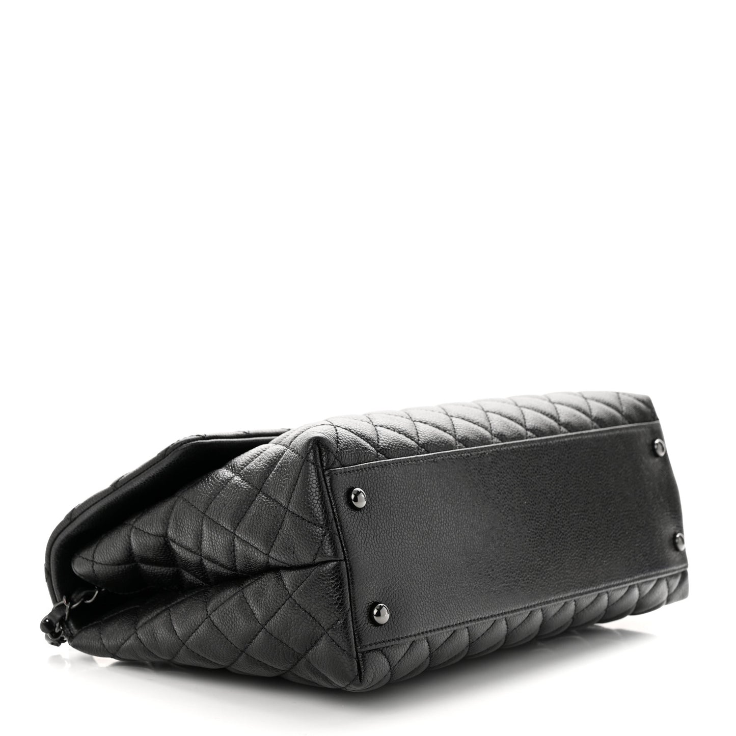 Caviar Quilted Medium Coco Handle Flap So Black