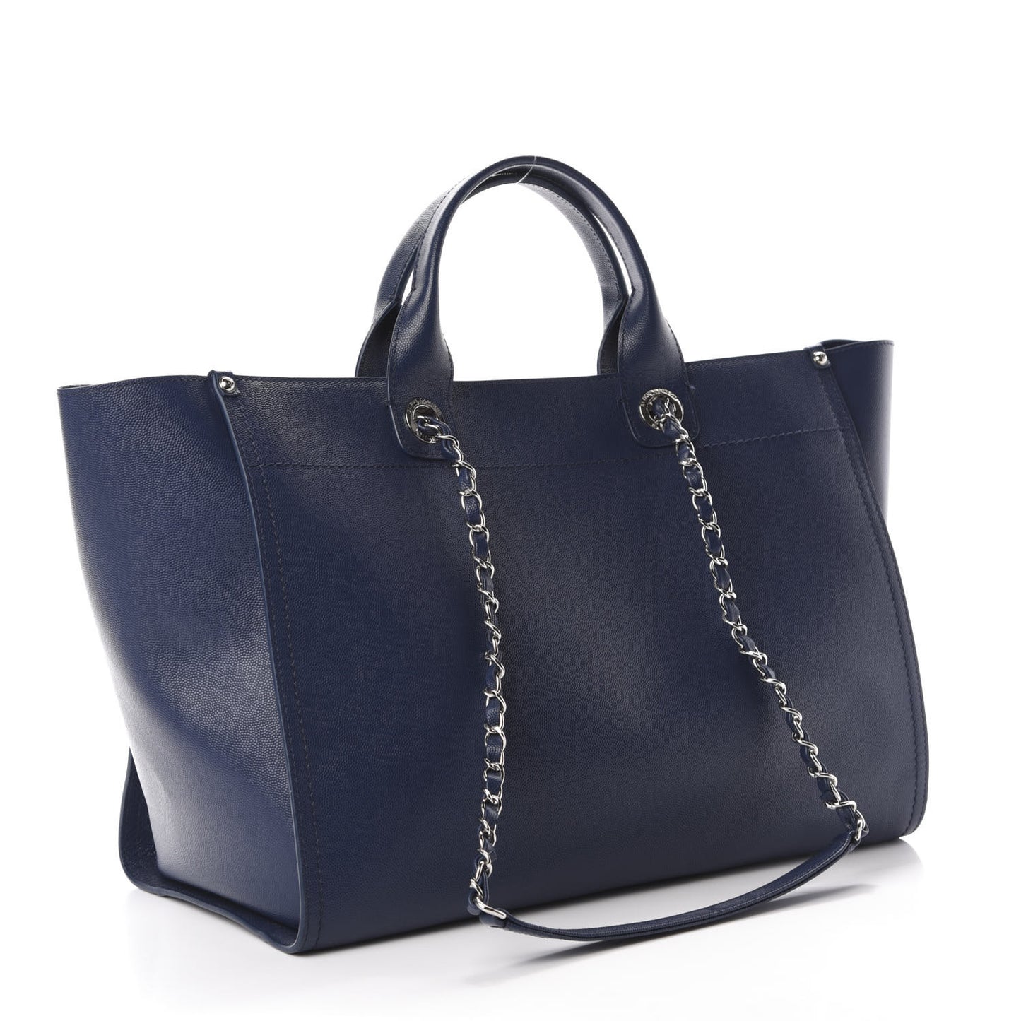 Caviar Large Studded Deauville Tote Navy