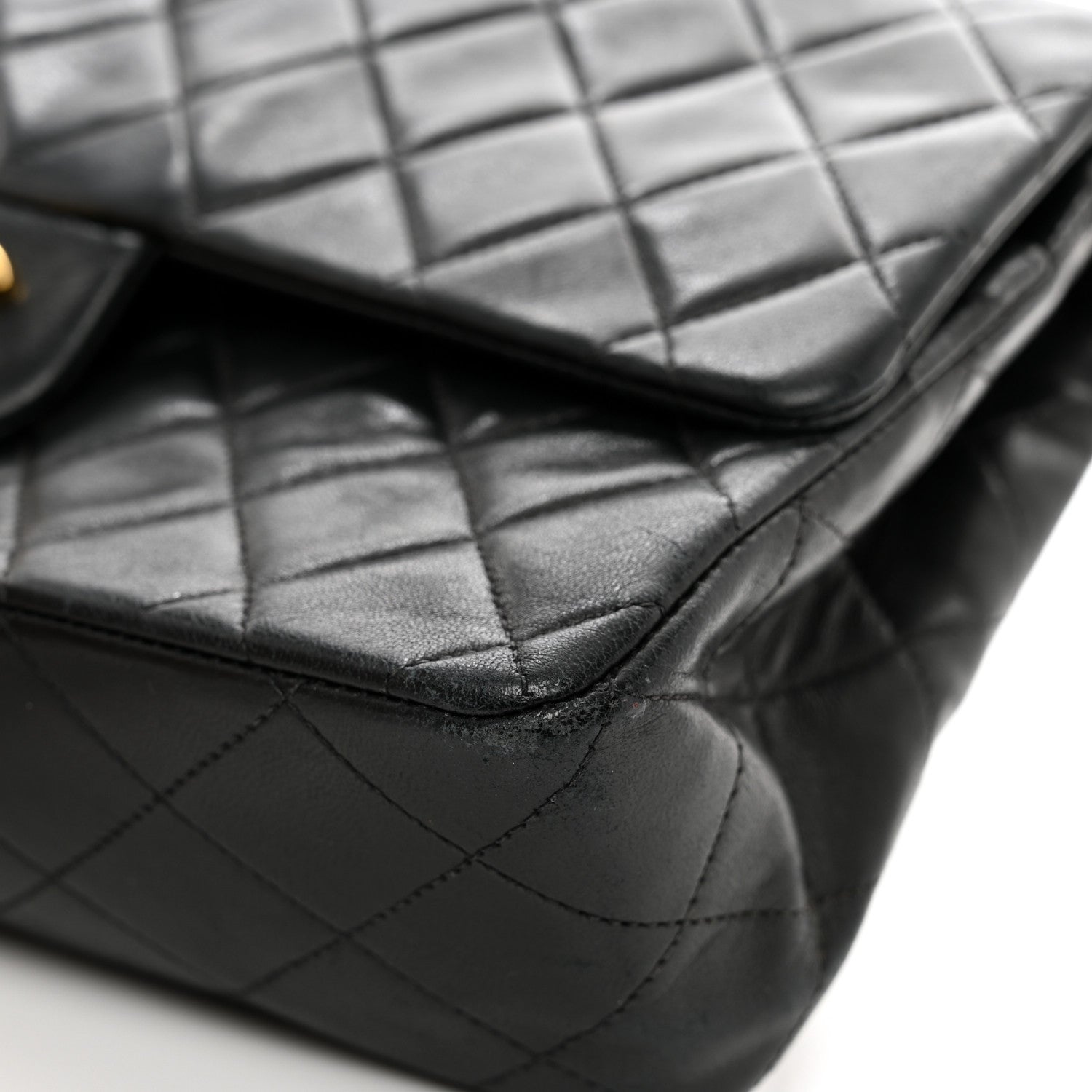 Chanel Lambskin Quilted Medium Double Flap Black 10 of 12