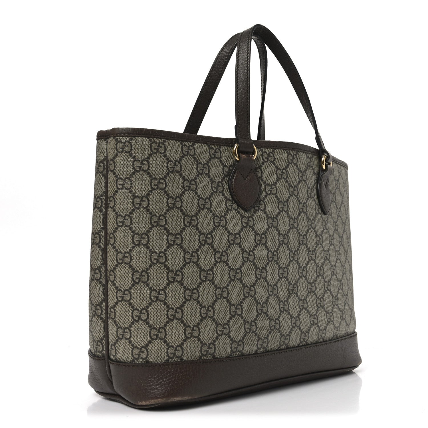 Gucci GG Supreme Monogram Textured Calfskin Small Ophidia Shoulder Tote Bag Beige Ebony New Acero 2 of 10