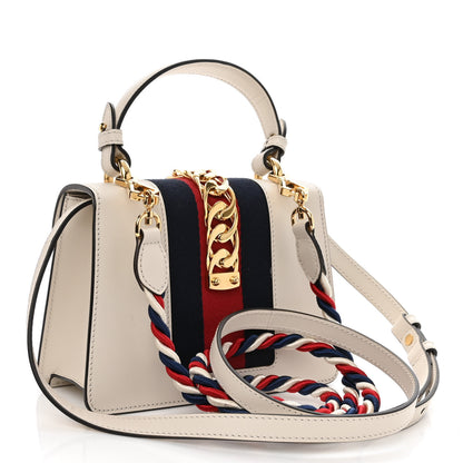 Gucci Calfskin Mini Sylvie Top Handle Bag Off White 3 of 12