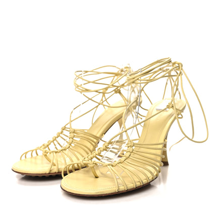 Bottega Veneta Nappa Dot Ankle Tie Sandals 39.5 Moon Beam 3 of 8