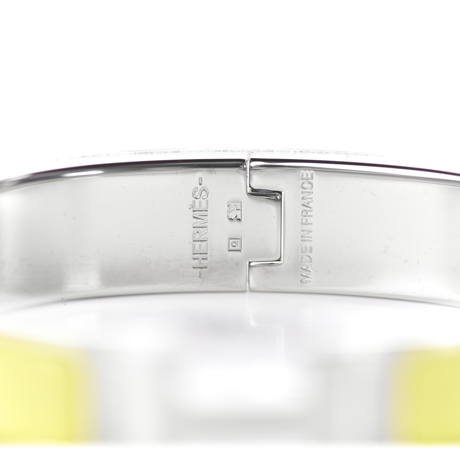 Hermes Enamel Narrow Clic Clac H Bracelet PM Jaune Canari 4 of 4