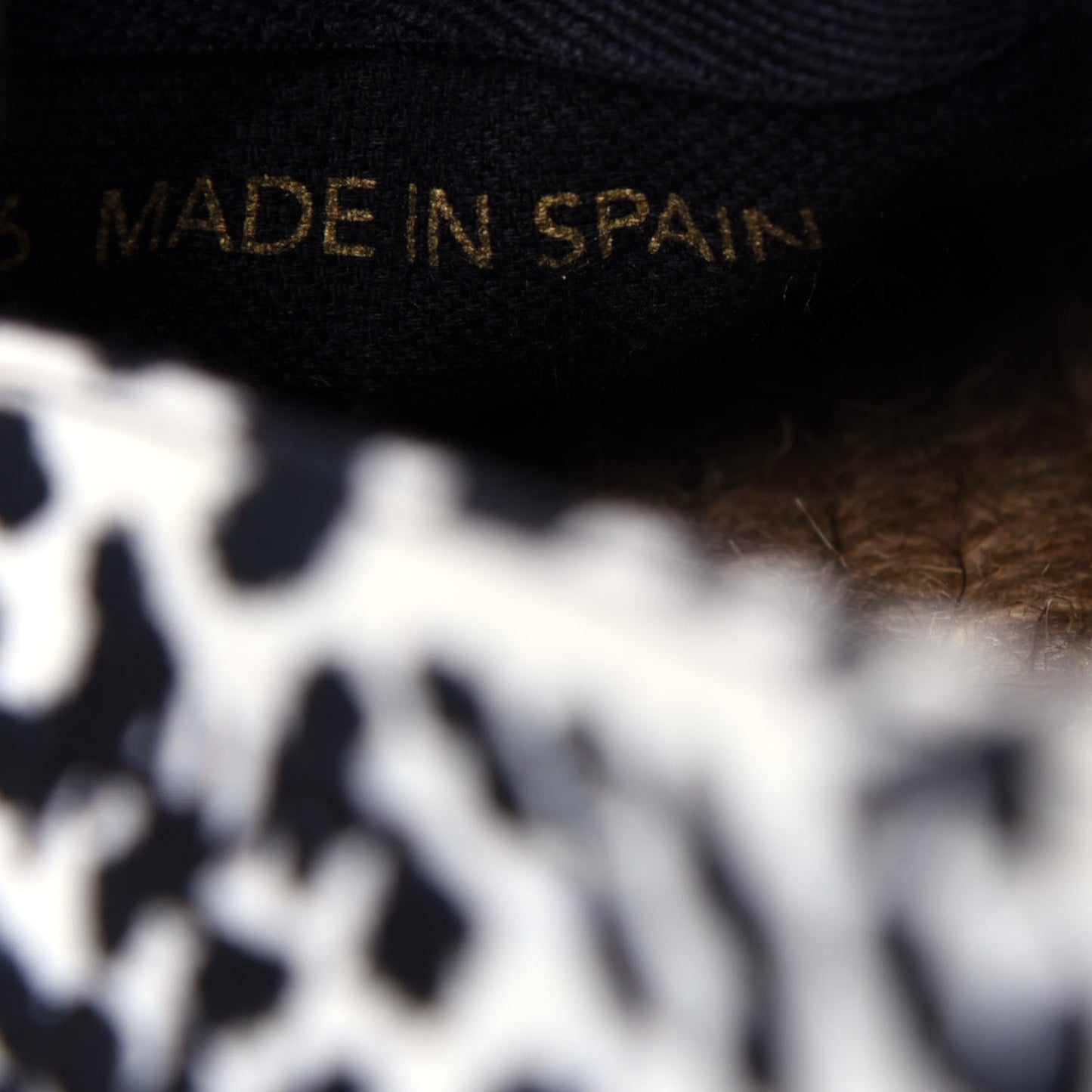 Canvas Leopard Print Espadrilles 40 White Black