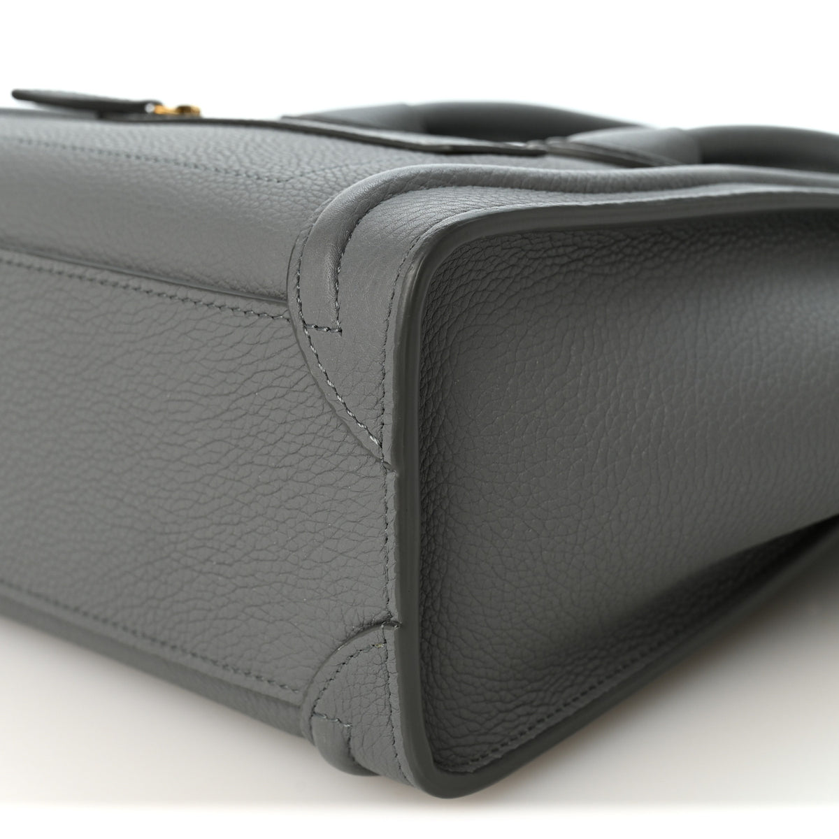 Drummed Calfskin Nano Luggage Kohl