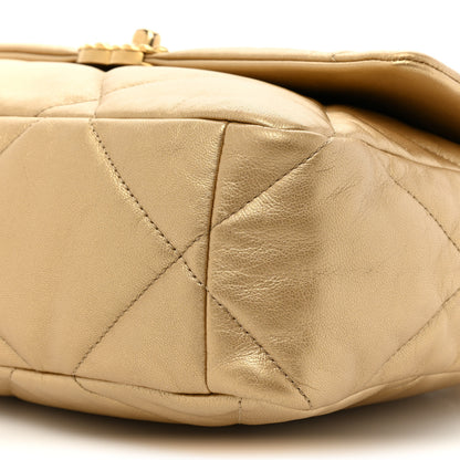 Chanel Metallic Goatskin Quilted Large Chanel 19 Flap Gold 8 of 14