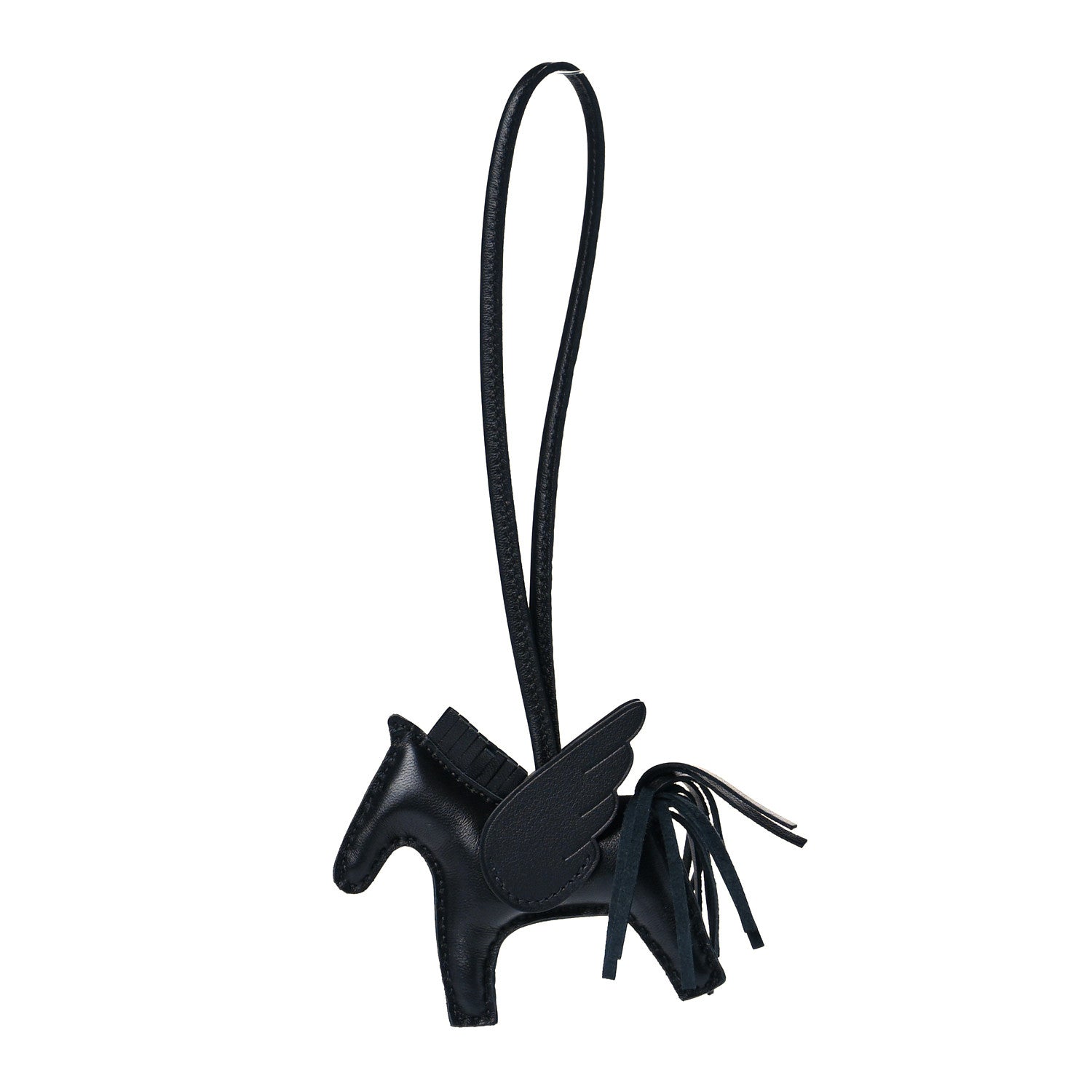 Hermes Milo Lambskin Grigri Rodeo Pegase Horse Bag Charm PM So Black 1 of 4