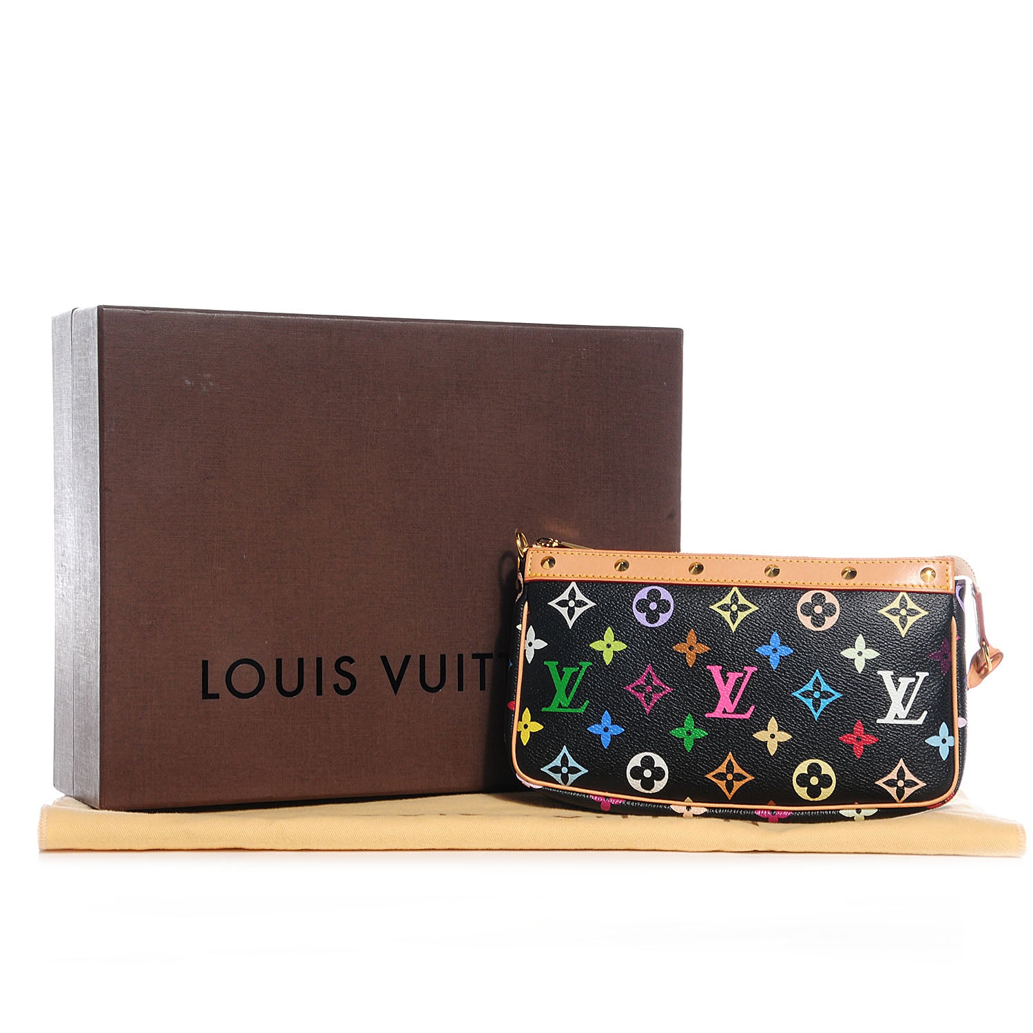 Louis Vuitton Monogram Multicolor Pochette Accessories Black 7 of 8