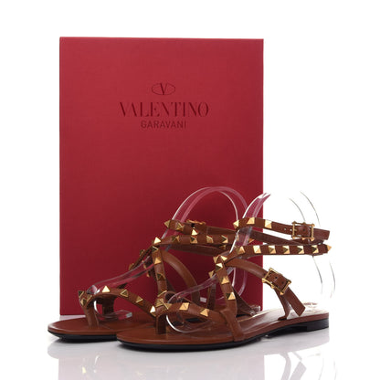 Valentino Garavani Nappa Rockstud Flair Ankle Wrap Flat Sandals 36 Selleria 8 of 8