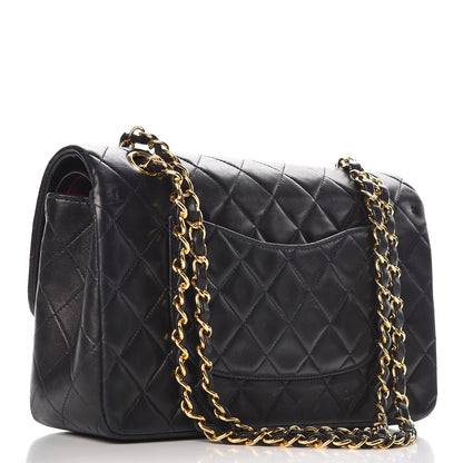 Chanel Lambskin Quilted Medium Double Flap Black 3 of 15