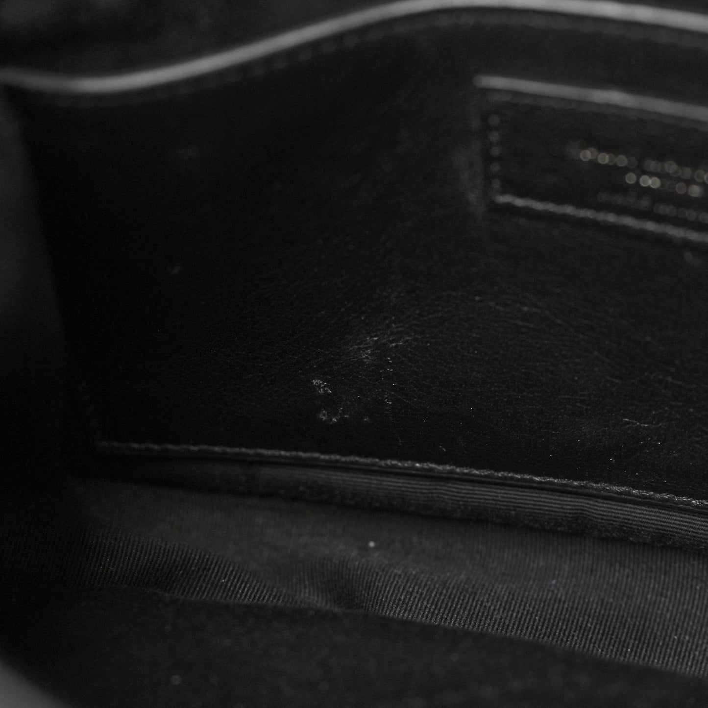 Crinkled Calfskin Matelasse Monogram Baby Niki Chain Satchel Black