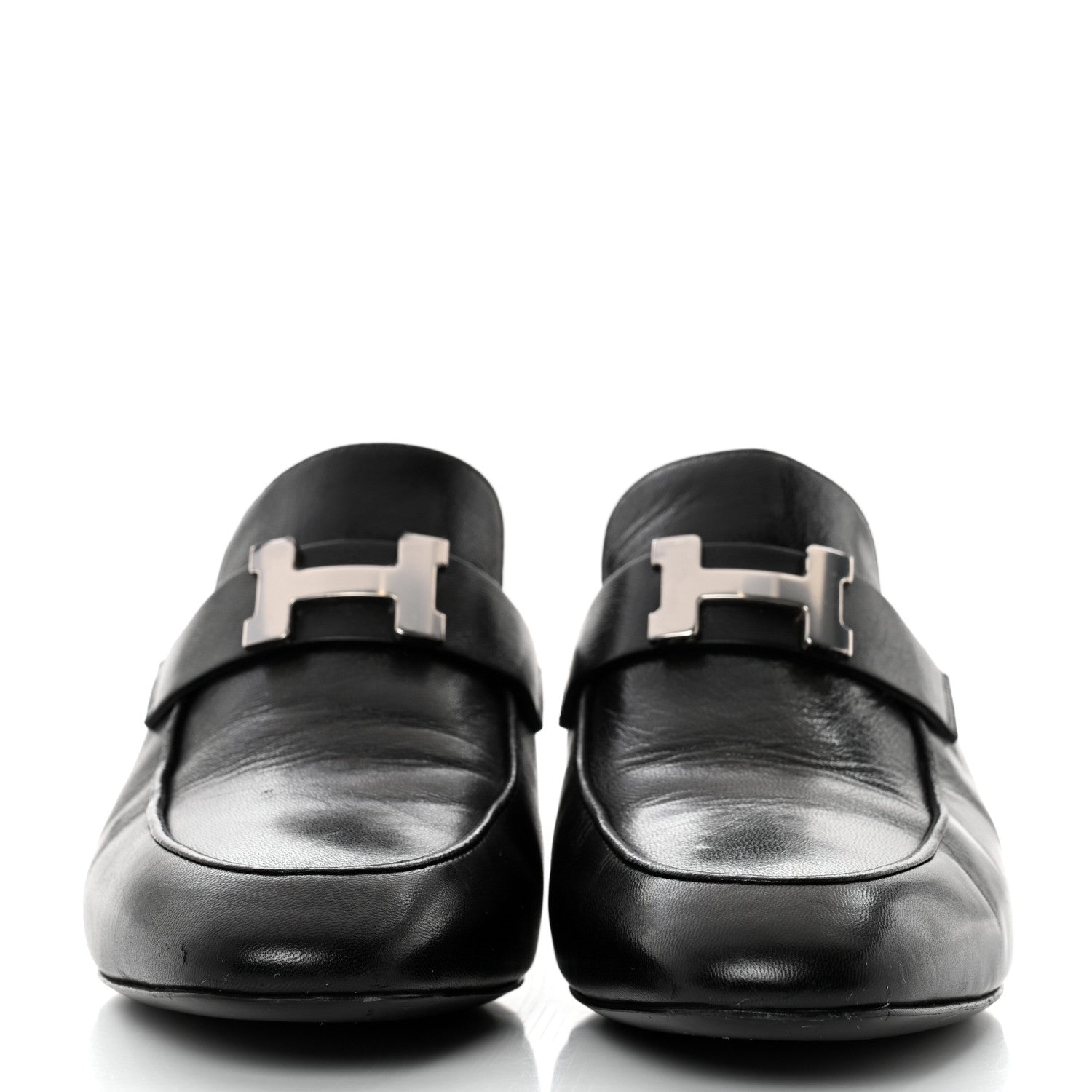 Hermes Goatskin Paradis Mules 37.5 Black 2 of 9