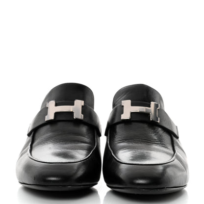 Hermes Goatskin Paradis Mules 37.5 Black 2 of 9