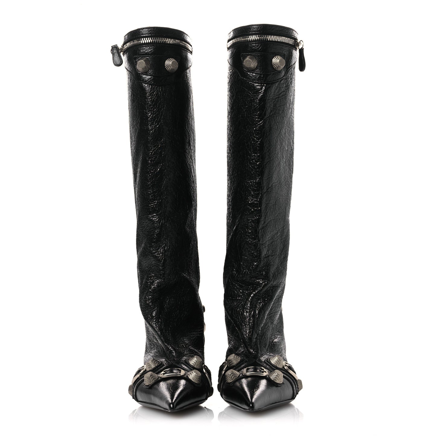 Agneau Arena Spiked Cagole 50mm Wide Boots 36 Black