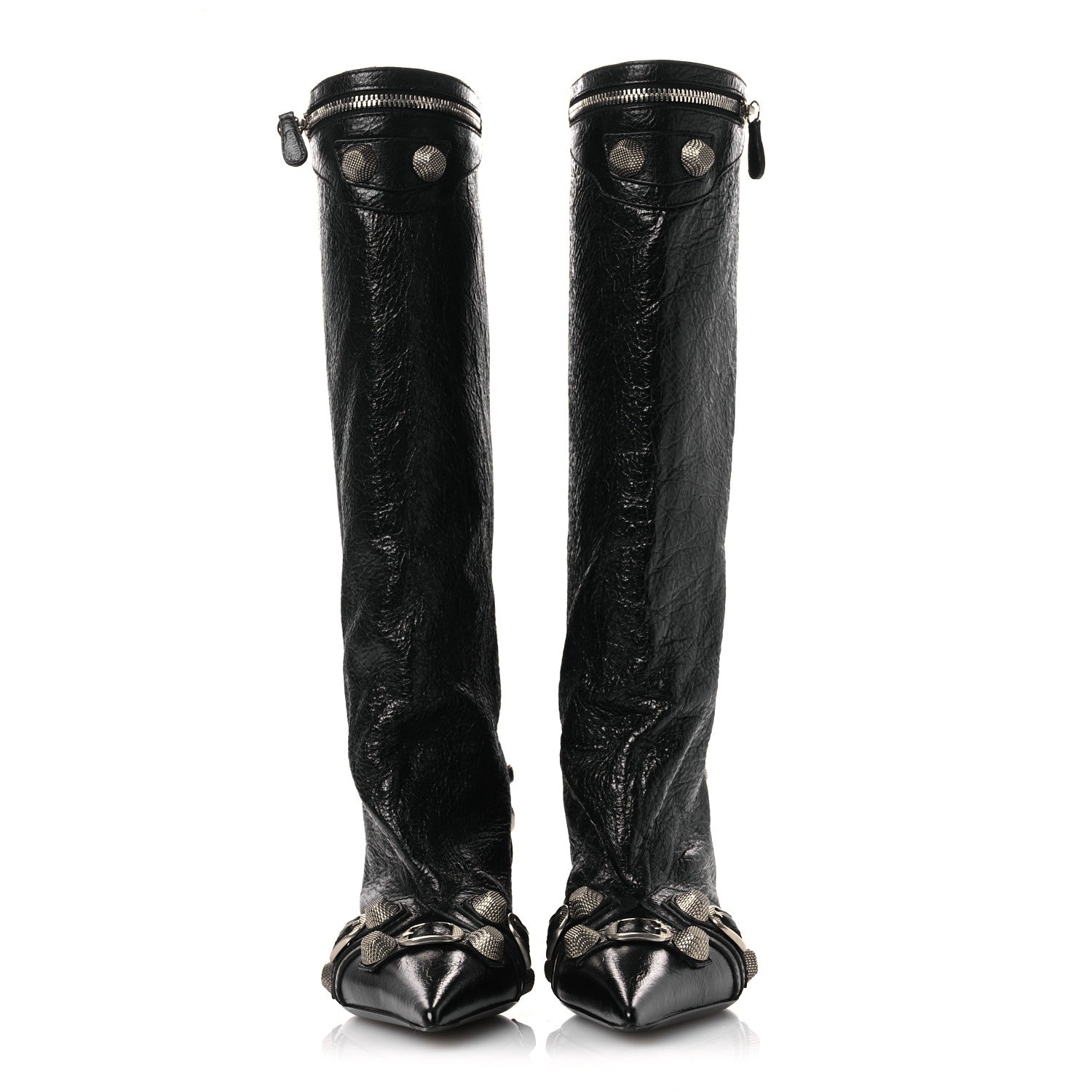 Balenciaga Agneau Arena Spiked Cagole 50mm Wide Boots 36 Black 3 of 11