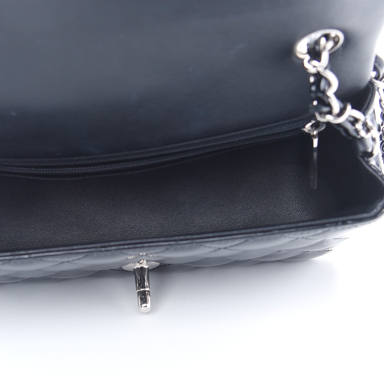 Chanel Patent Calfskin Quilted Mini Rectangular Flap Black 5 of 9