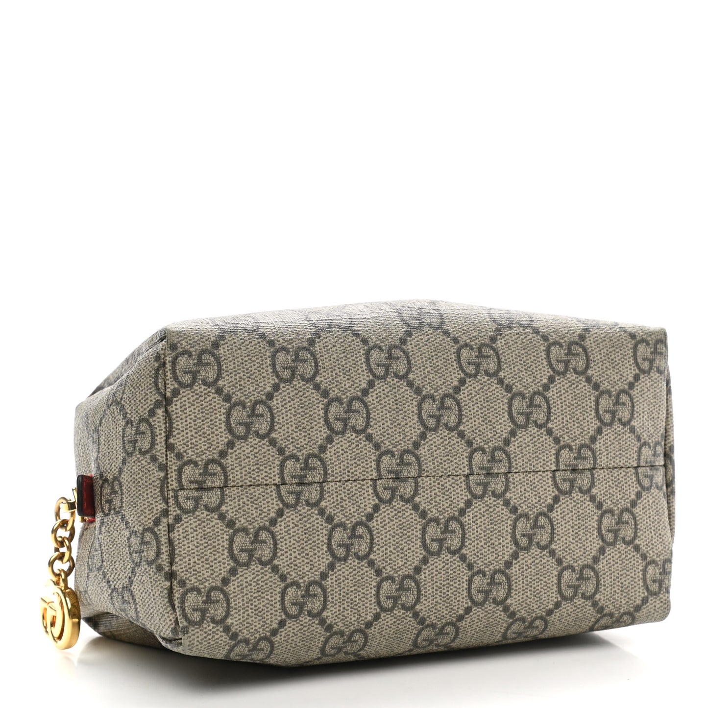 Soft GG Supreme Monogram Calfskin Medium Ophidia Cosmetic Case Beige Ebony Hibiscus Red