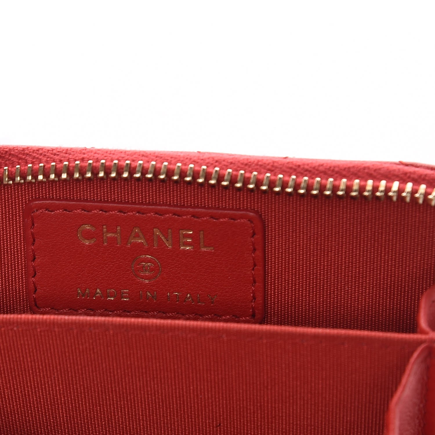 Chanel Lambskin Quilted Camellia Zip Coin Purse Red 6 of 8