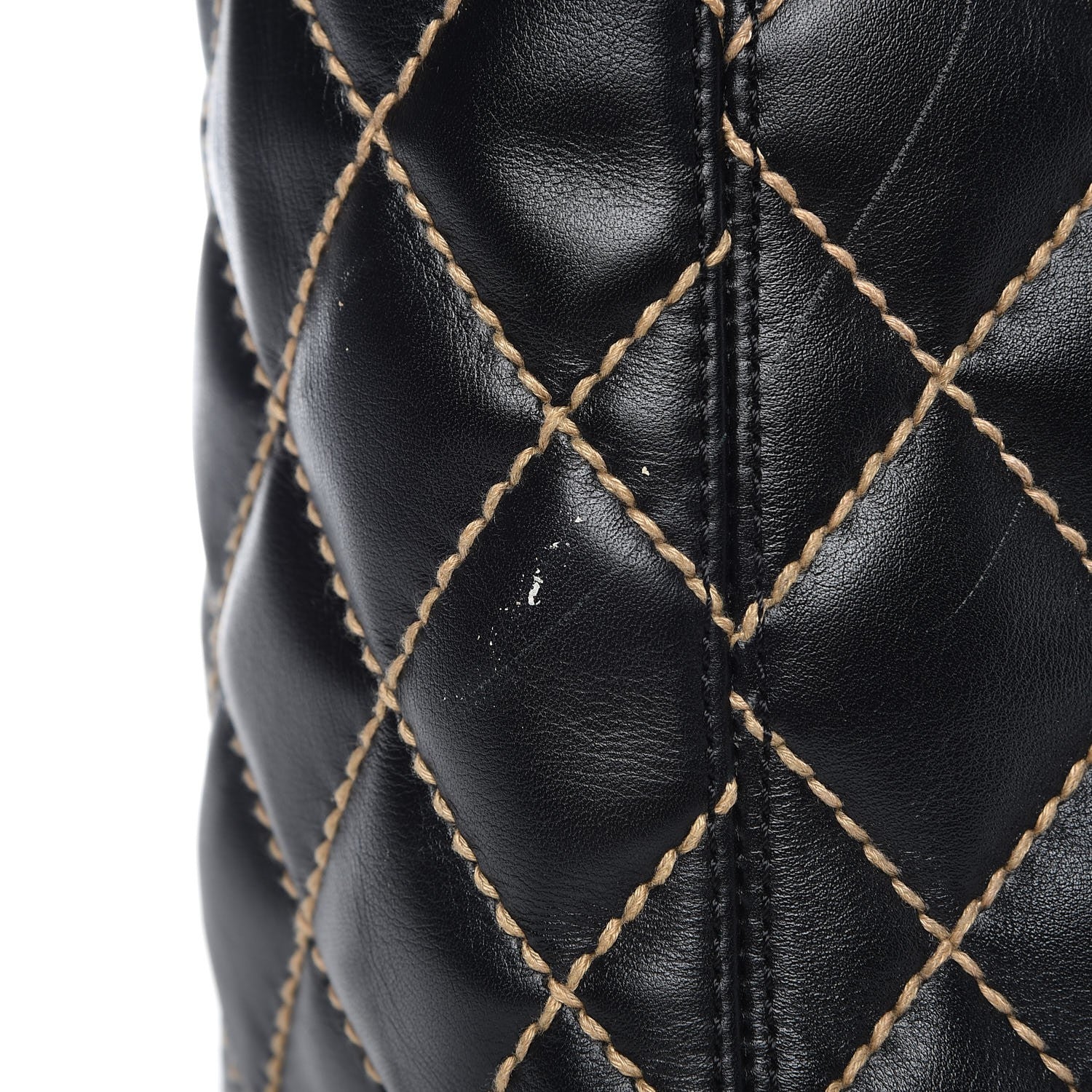 Chanel Calfskin Contrast Stitch Surpique Tote Black 11 of 13