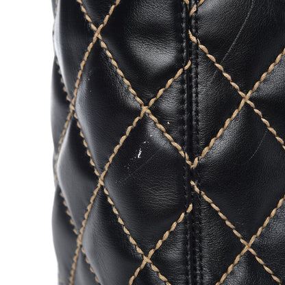 Chanel Calfskin Contrast Stitch Surpique Tote Black 11 of 13