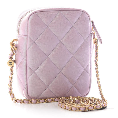Chanel Iridescent Caviar Quilted Vertical My Perfect Camera Case Pink 3 of 9
