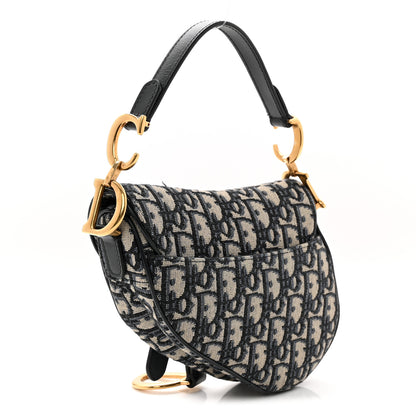 Christian Dior Oblique Mini Saddle Bag Blue 3 of 13