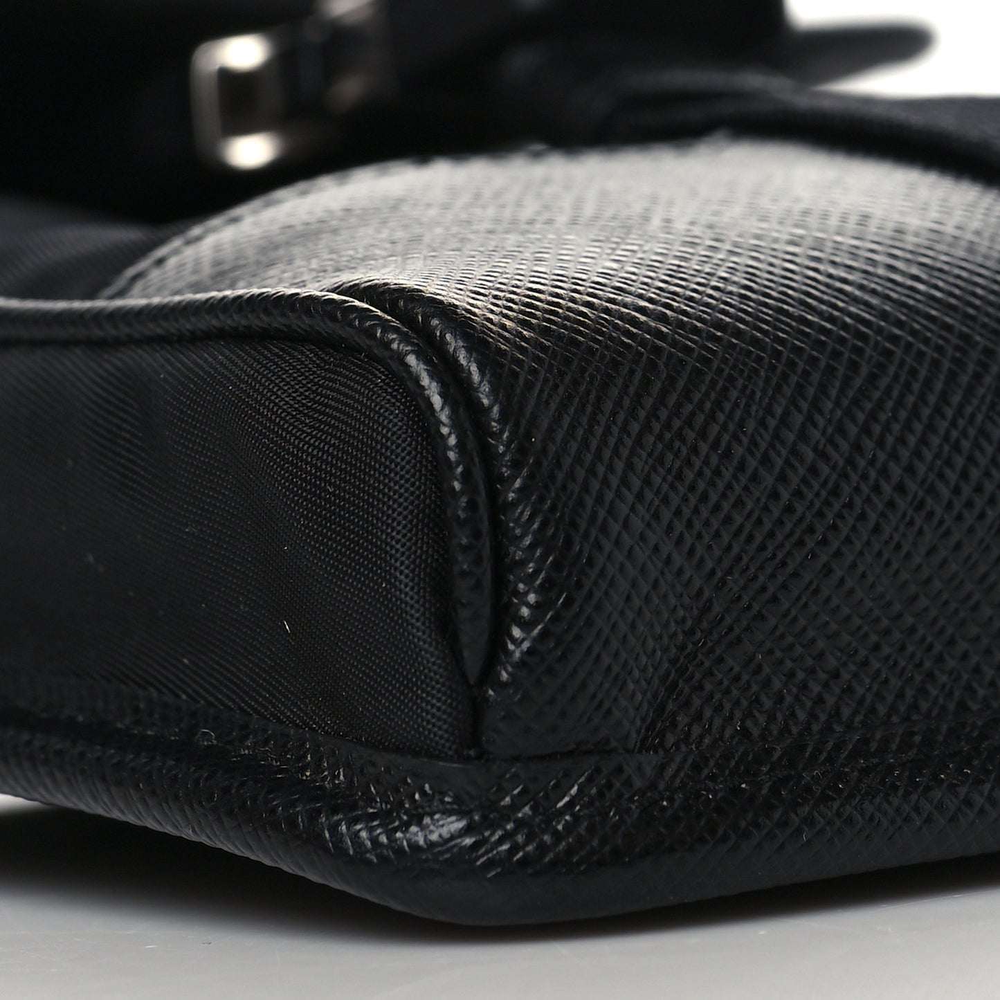 Tessuto Nylon Saffiano Phone Case Crossbody Black